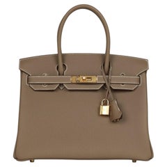Hermès Birkin 30 Etoupe Togo Leather With Gold Hardware Handbag