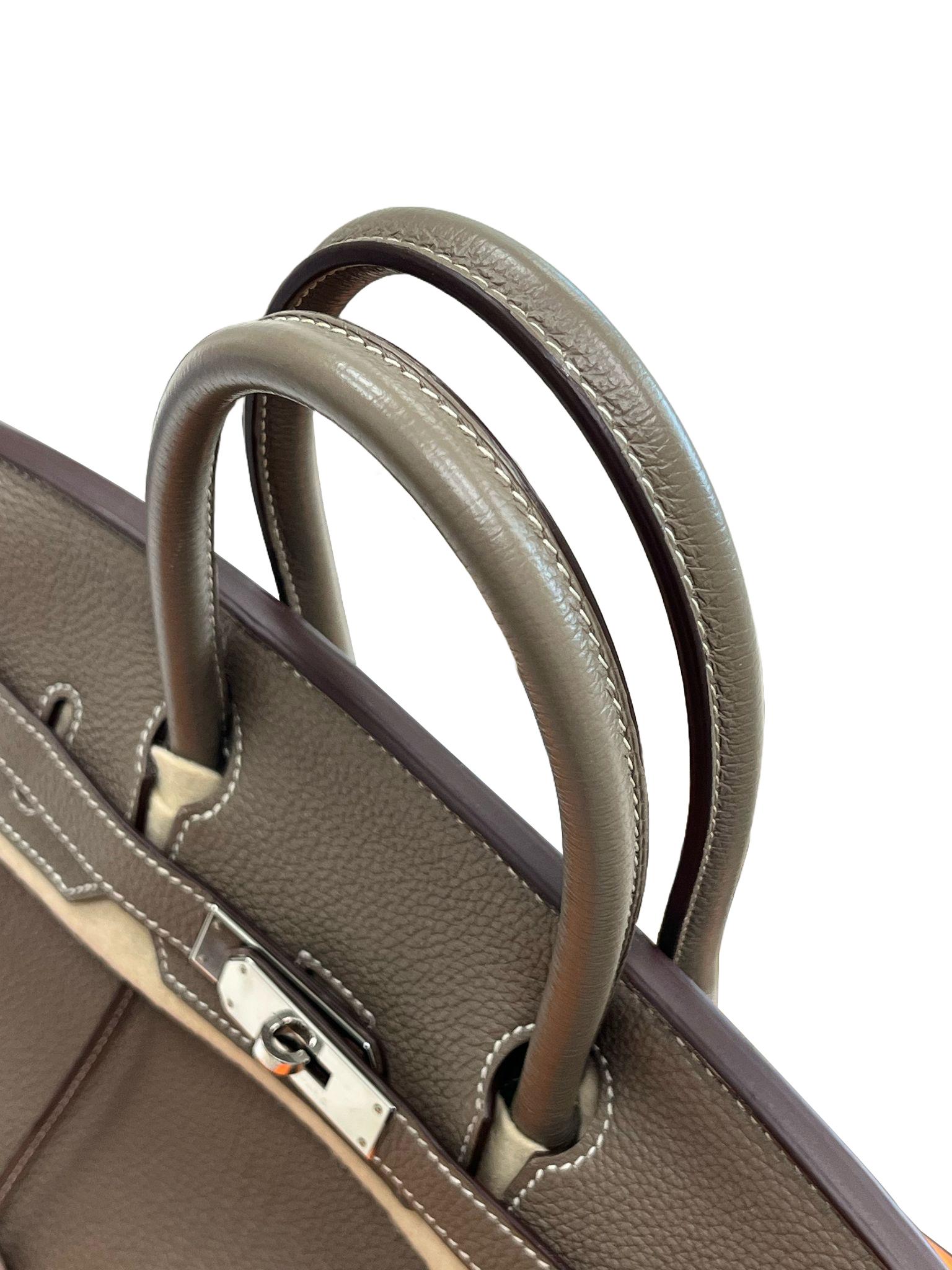 Hermes Birkin 30 Etoupe Togo Leather with Palladium Hardware Handbag 6