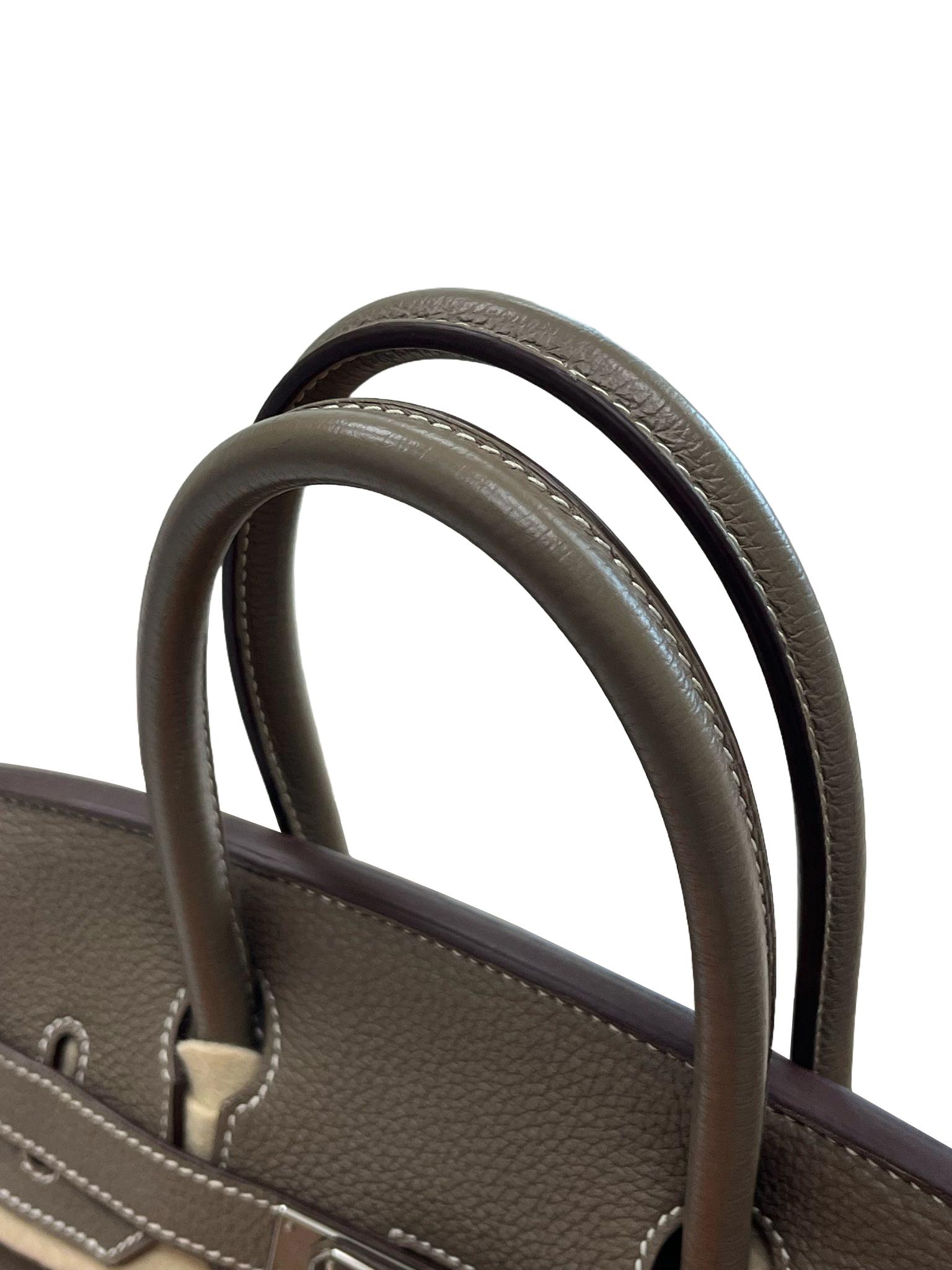 Hermes Birkin 30 Etoupe Togo Leather with Palladium Hardware Handbag 7