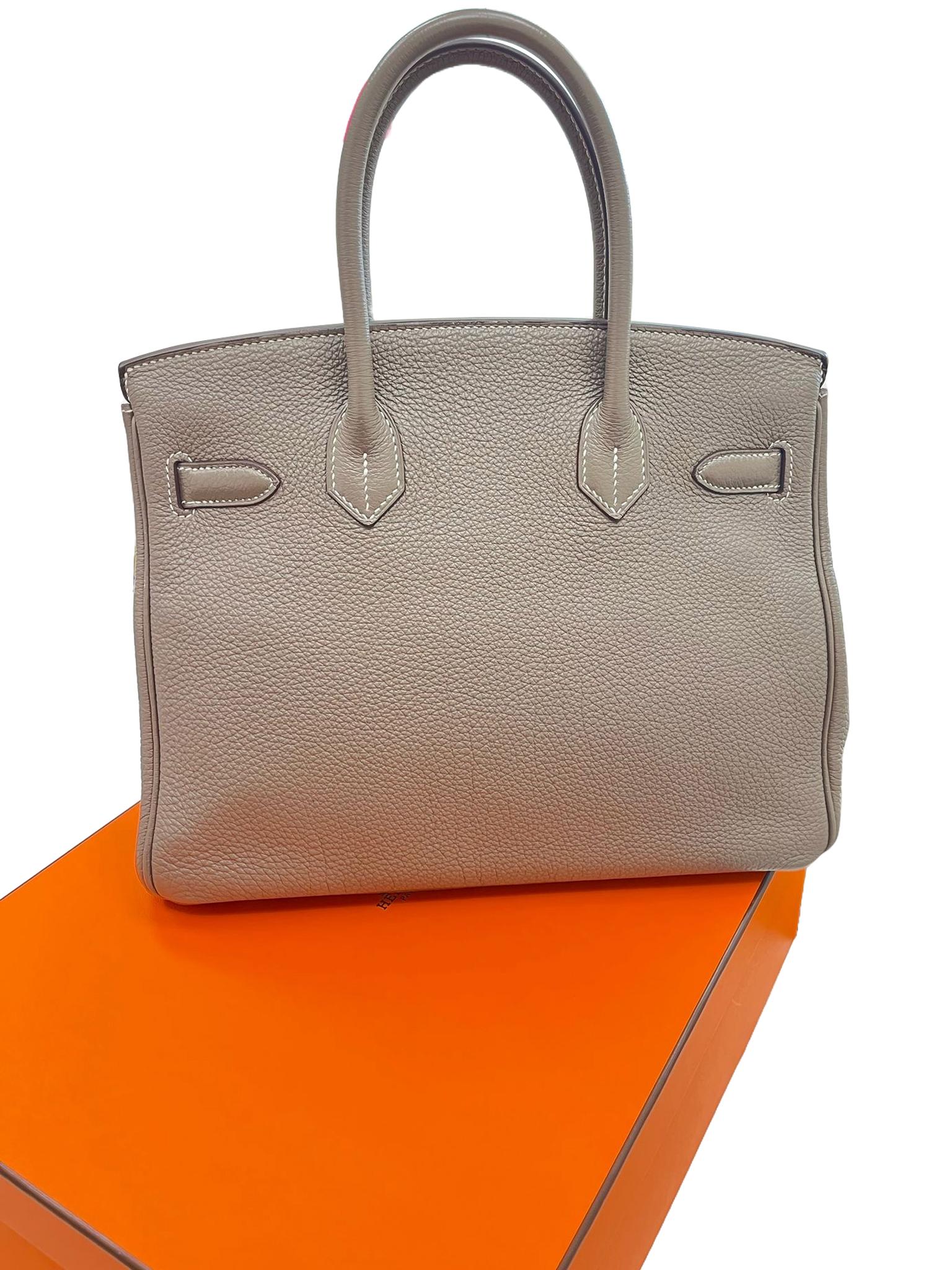 Hermes Birkin 30 Etoupe Togo Leather with Palladium Hardware Handbag 3