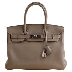 Hermès Birkin 30 Etoupe Togo avec quincaillerie en palladium