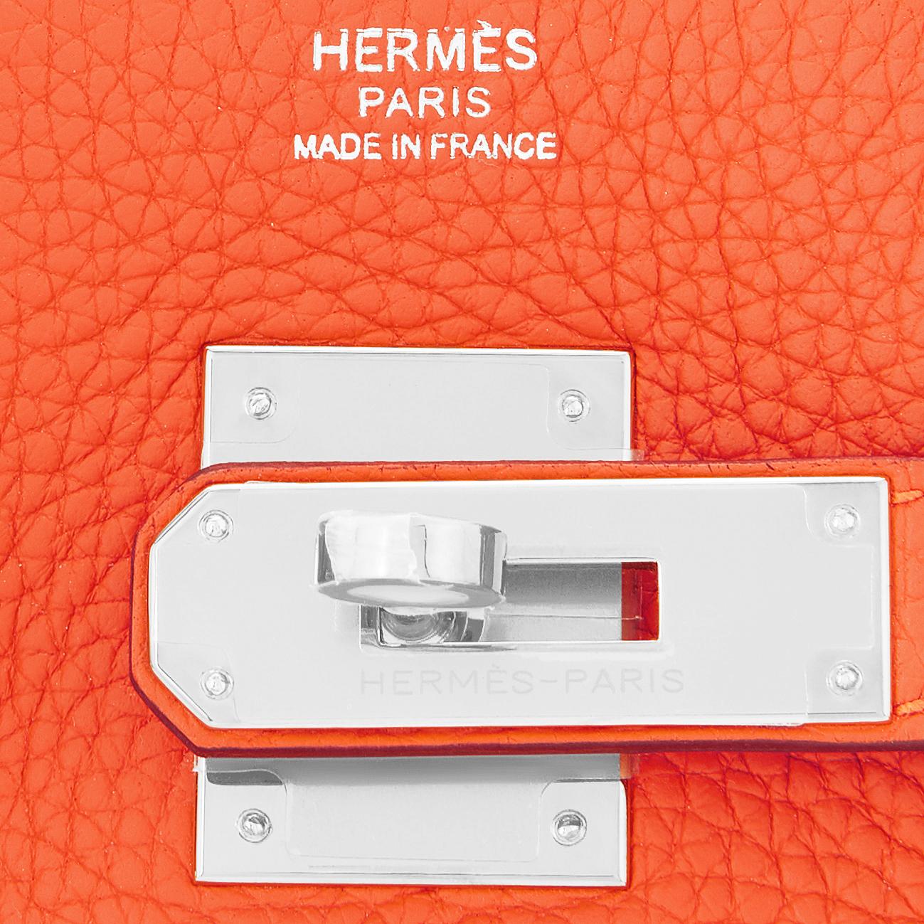 Hermes Birkin 30 Feu Orange Birkin Bag U Stamp, 2022 4