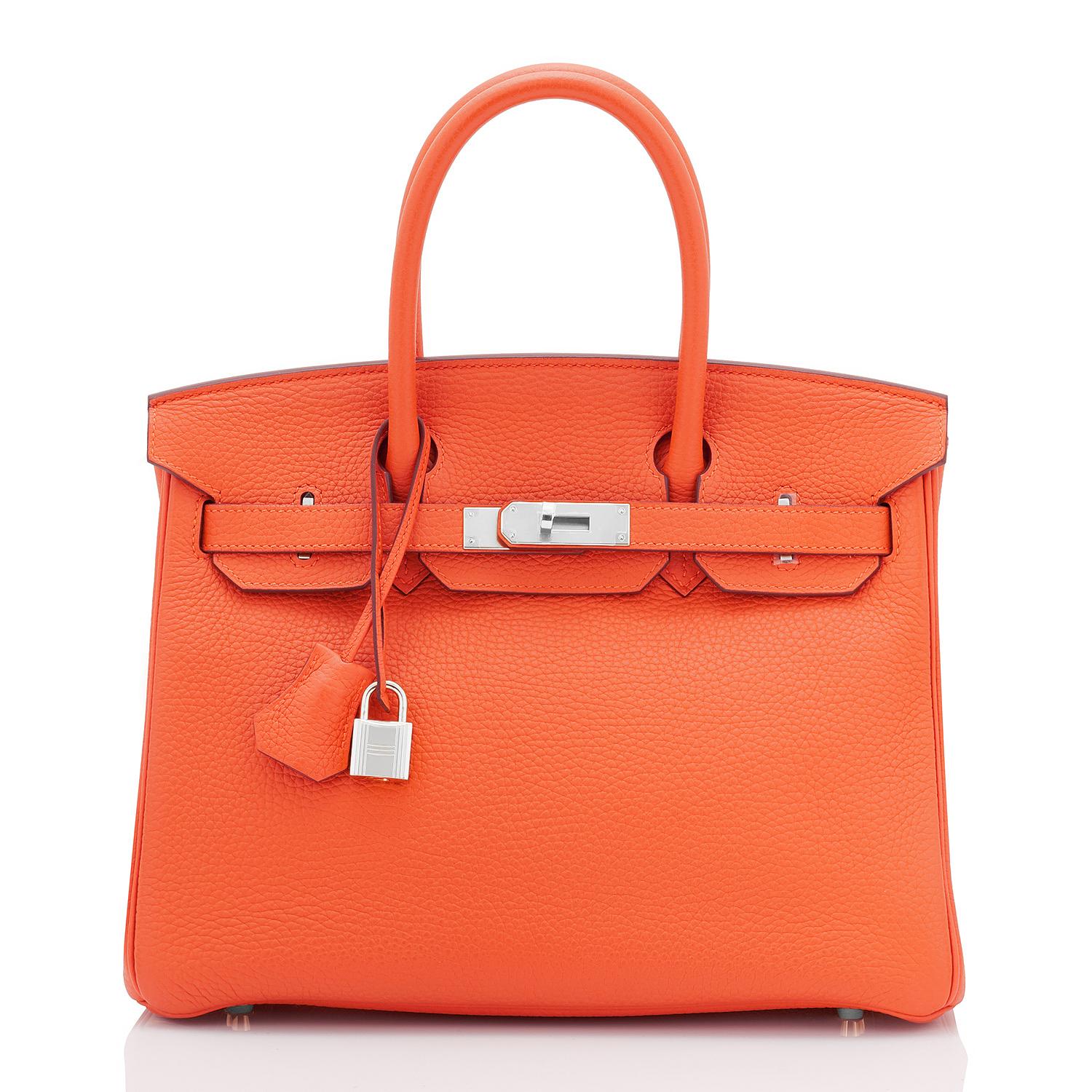 Hermes Birkin 30 Feu Orange Birkin Bag U Stamp, 2022 5