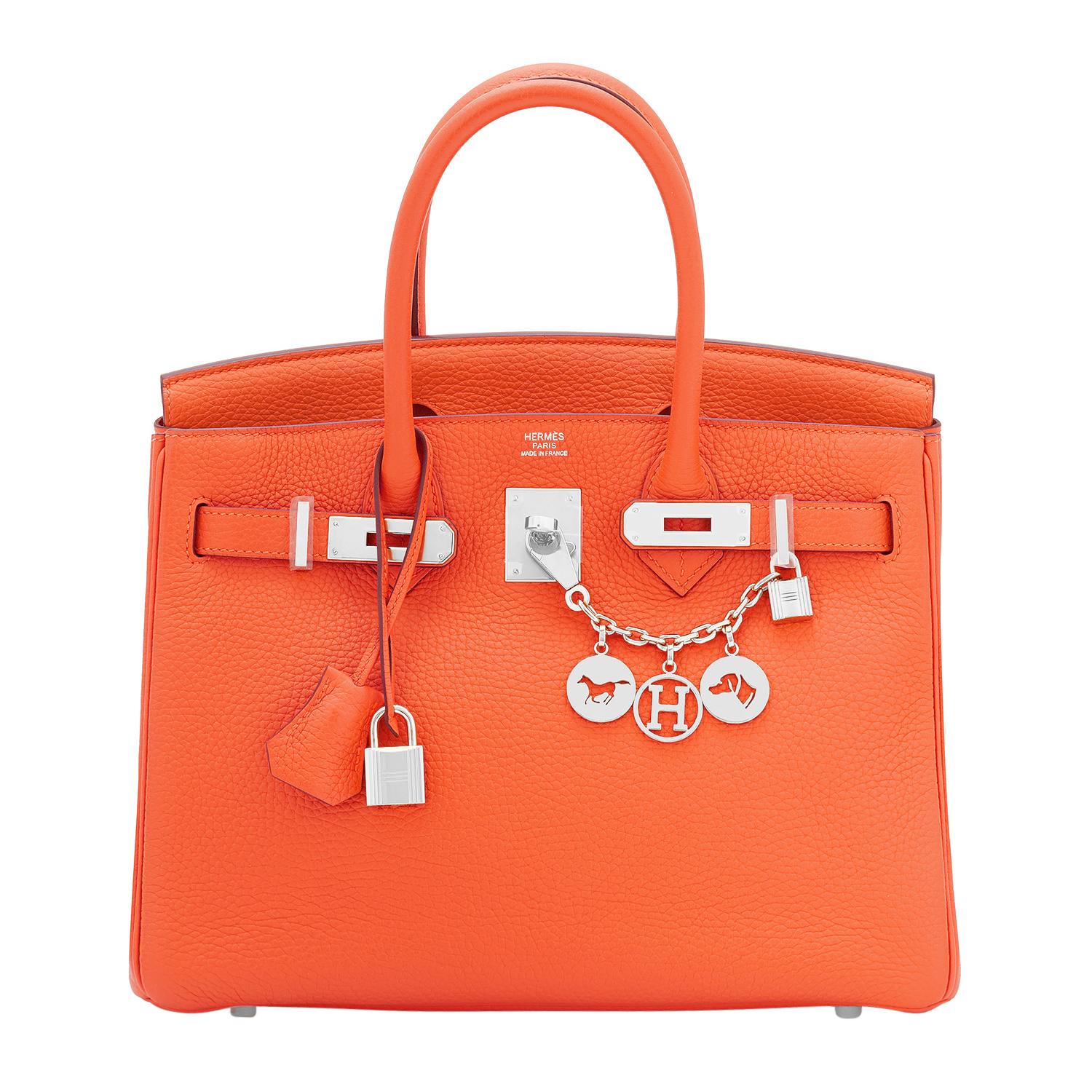 Hermes Birkin 30 Feu Orange Birkin Bag U Stamp, 2022
Spectacularly gorgeous Feu Orange is very coveted and rare to find now.
Just purchased from Hermes store; bag bears new interior 2022 U Stamp.
Brand New in Box. Store fresh. Pristine condition