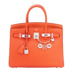Hermes Birkin 30 Feu Orange Birkin Bag U Stamp, 2022