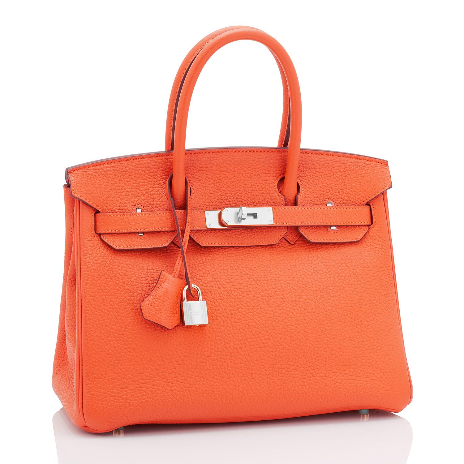 Women's Hermes Birkin 30 Feu Orange Birkin Bag U Stamp, 2022