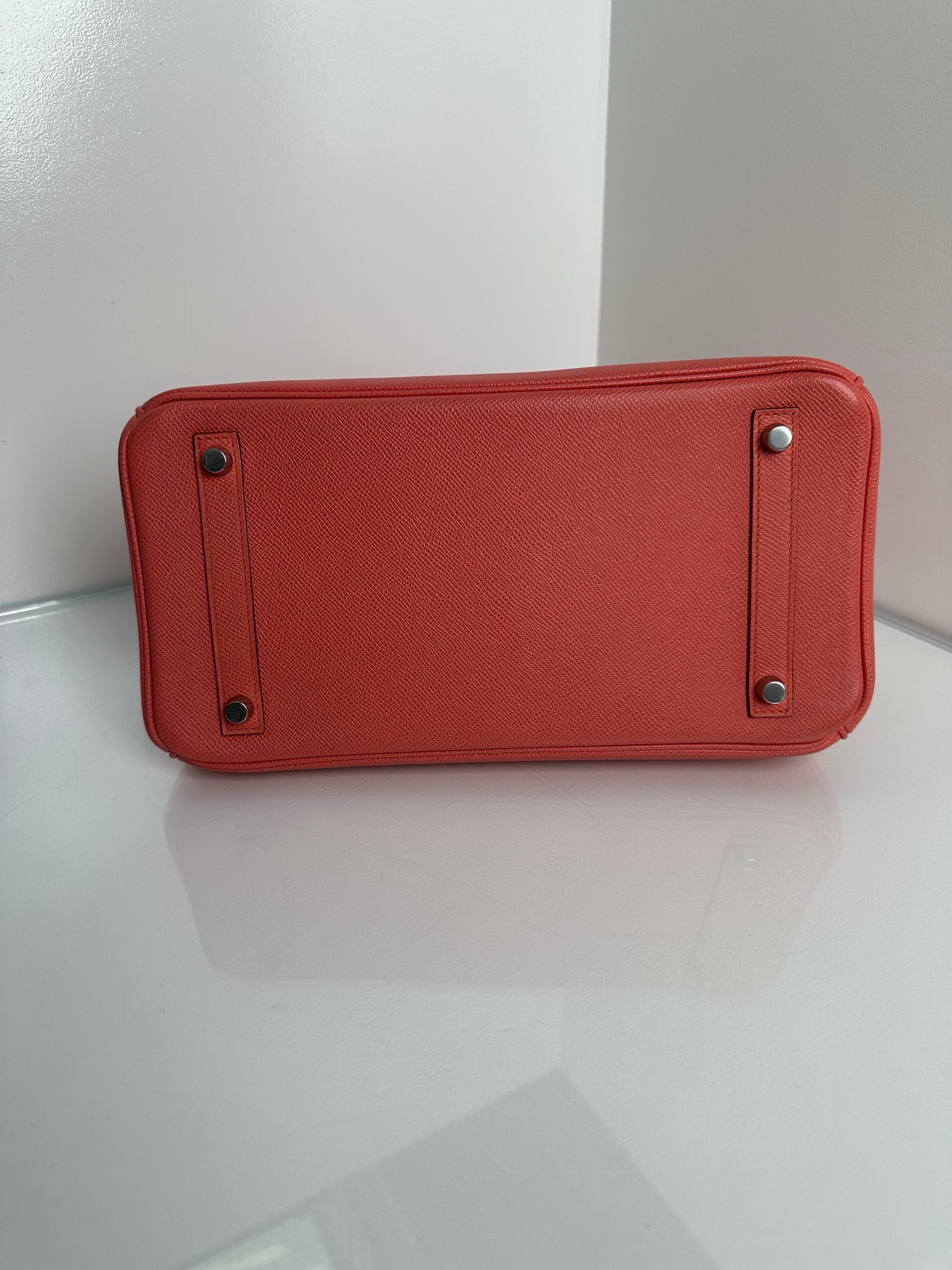 Hermes Birkin 30 Flamingo Epsom Palladium Hardware für Damen oder Herren
