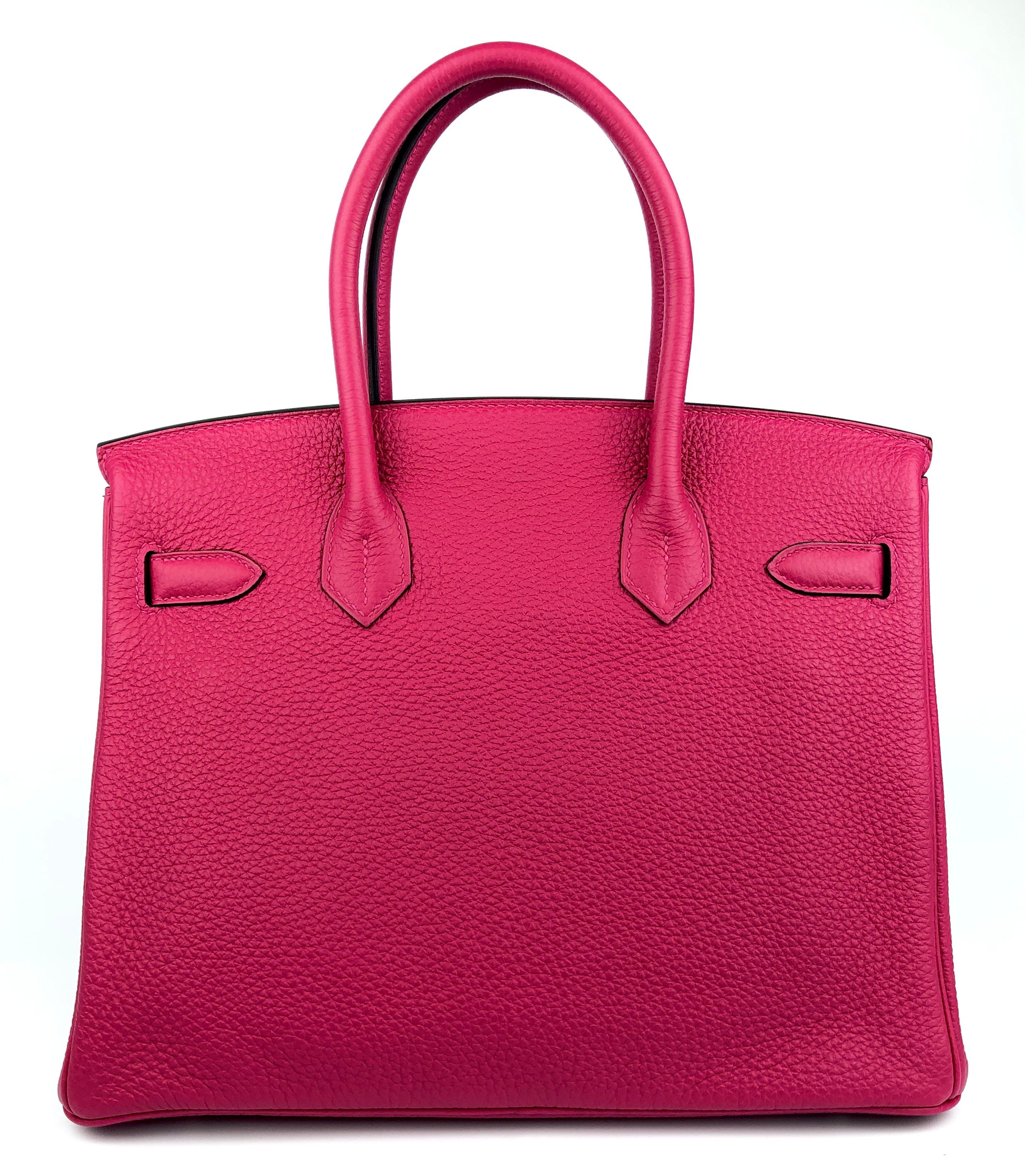 Hermes Birkin 30 Framboise Rosa Rot Palladium Hardware Neu 2021 im Zustand „Neu“ im Angebot in Miami, FL