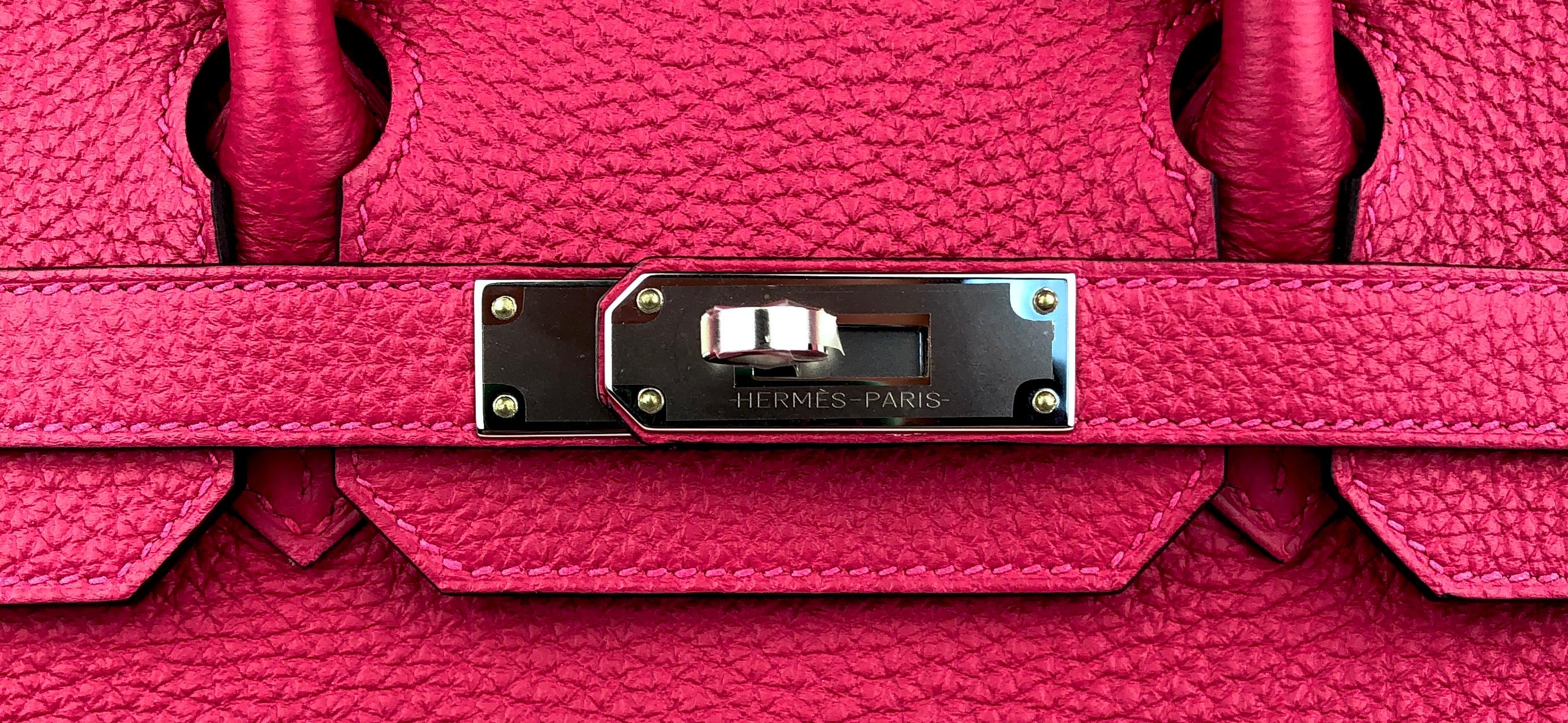 Hermes Birkin 30 Framboise Pink Red Palladium Hardware New 2021 en vente 1