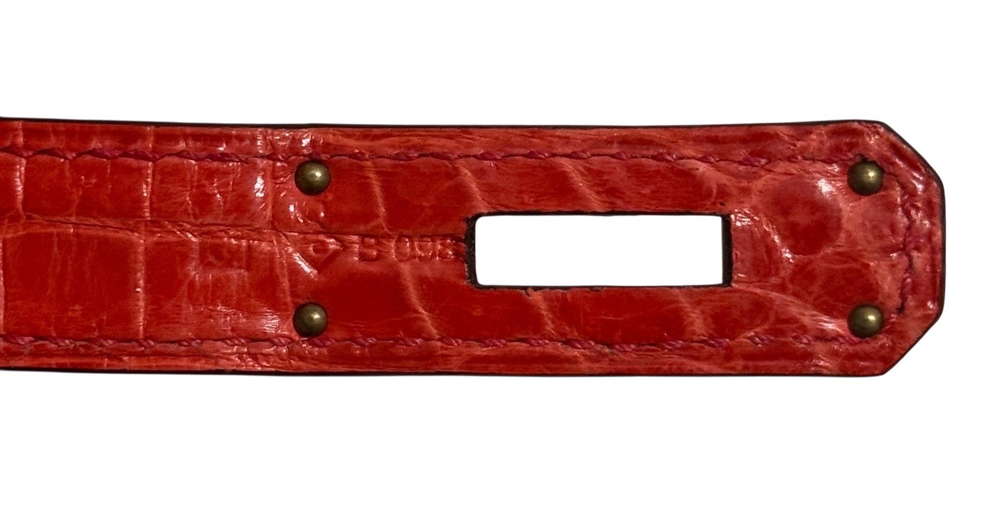Hermes Birkin 30 Geranium Rot Niloticus Krokodilleder Gold Hardware im Angebot 4