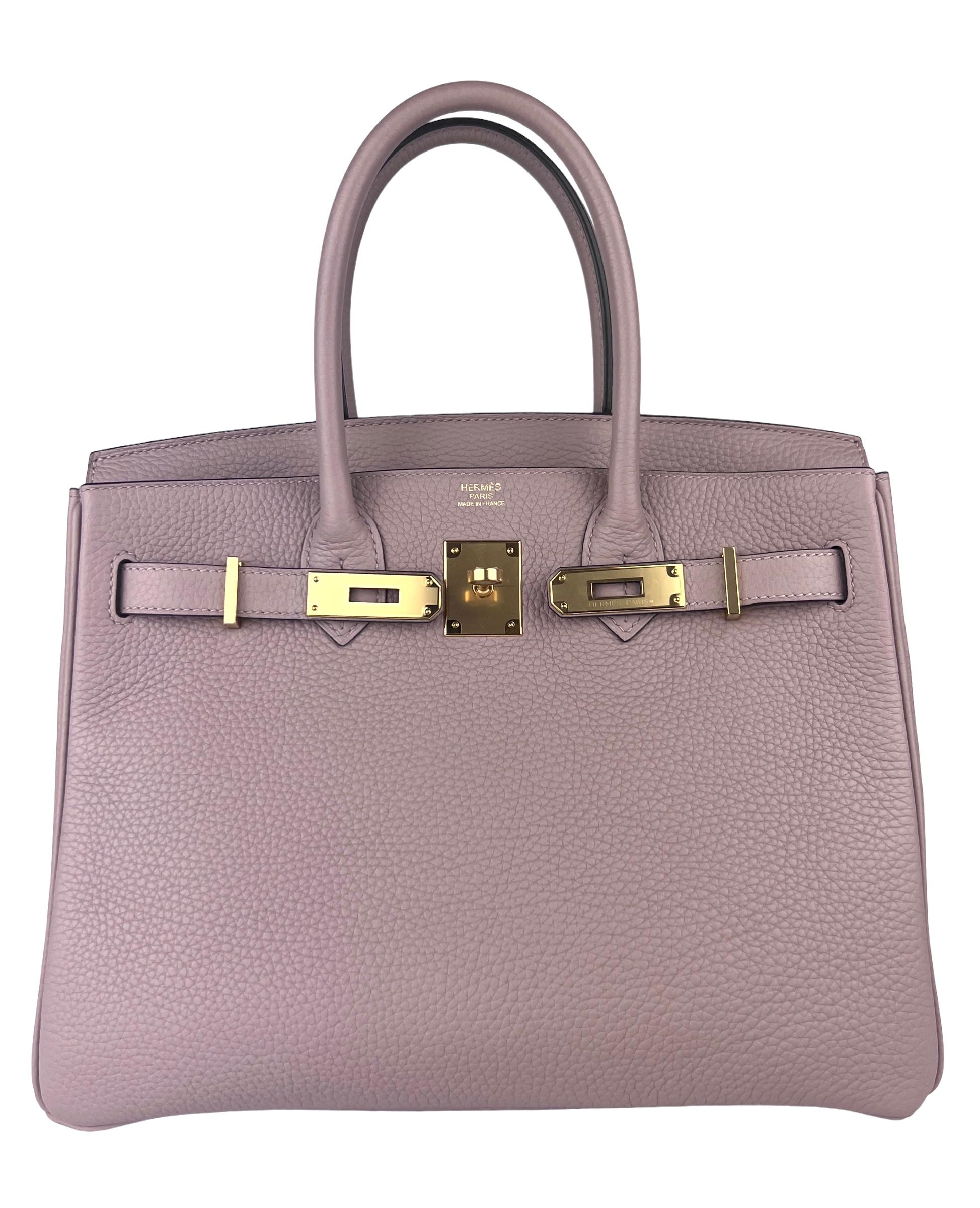 Hermes Birkin 30 Glycine Togo Leather Gold Hardware Handbag Bag RARE In Excellent Condition In Miami, FL