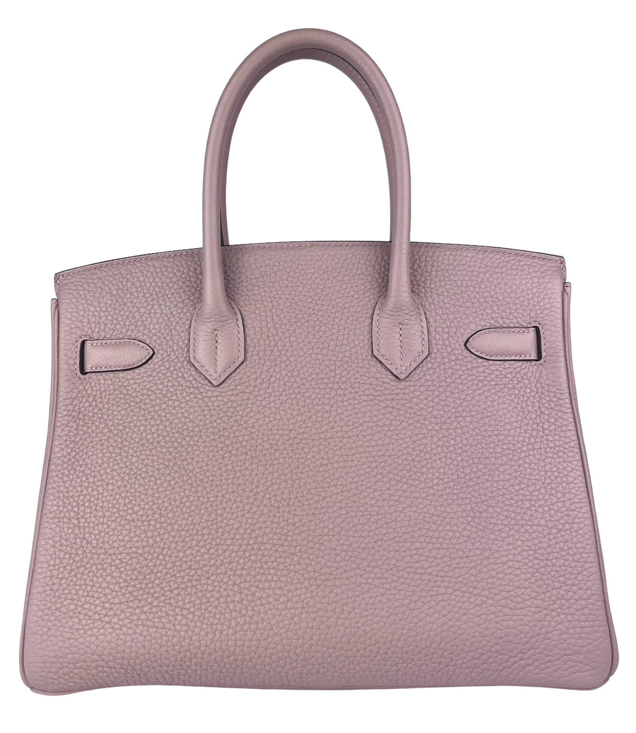 Women's or Men's Hermes Birkin 30 Glycine Togo Leather Gold Hardware Handbag Bag RARE