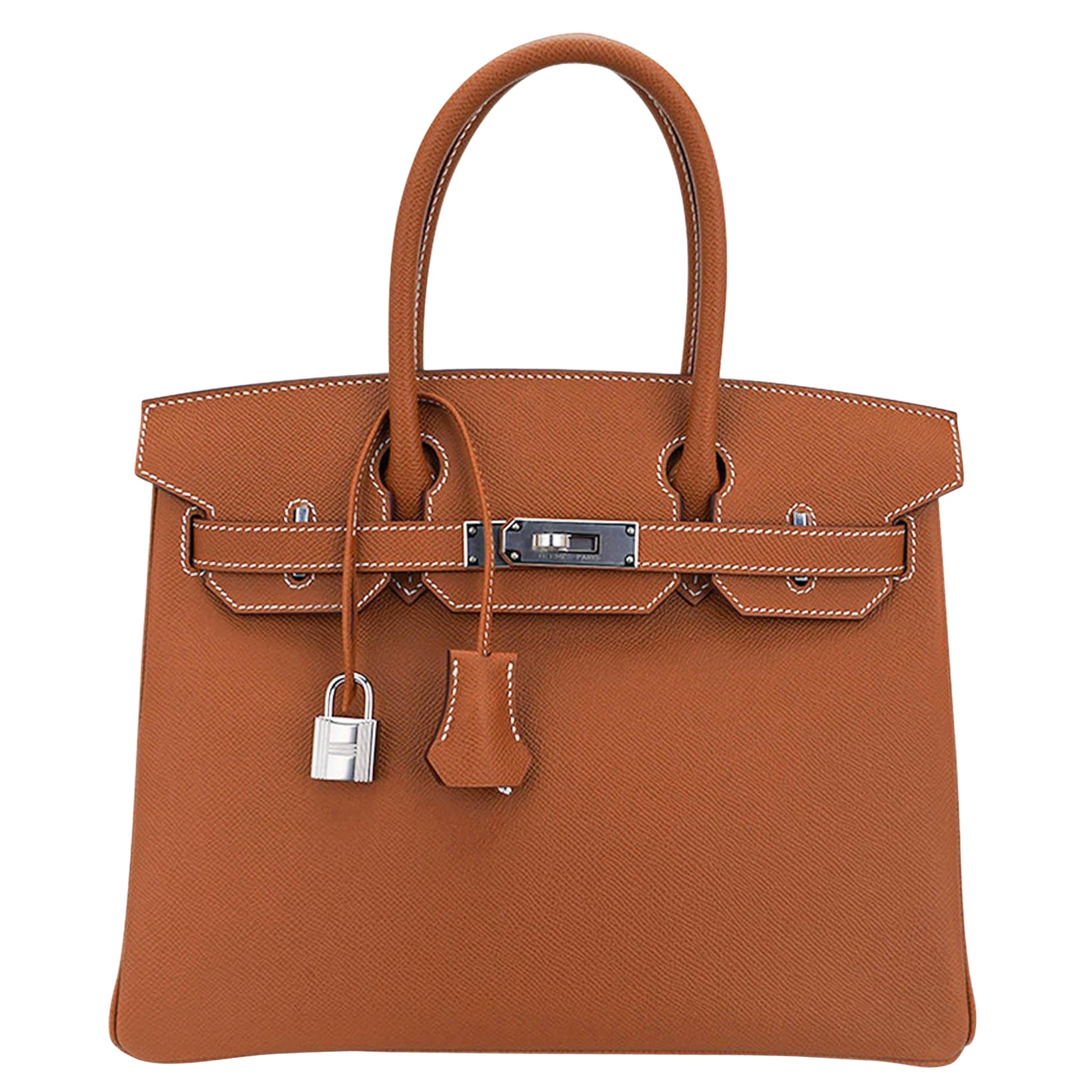 Hermes Birkin 30 Oro Borsa Epsom Palladium Hardware