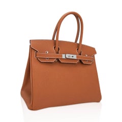 Hermes Birkin 30 Gold Tasche Epsom Palladium Hardware