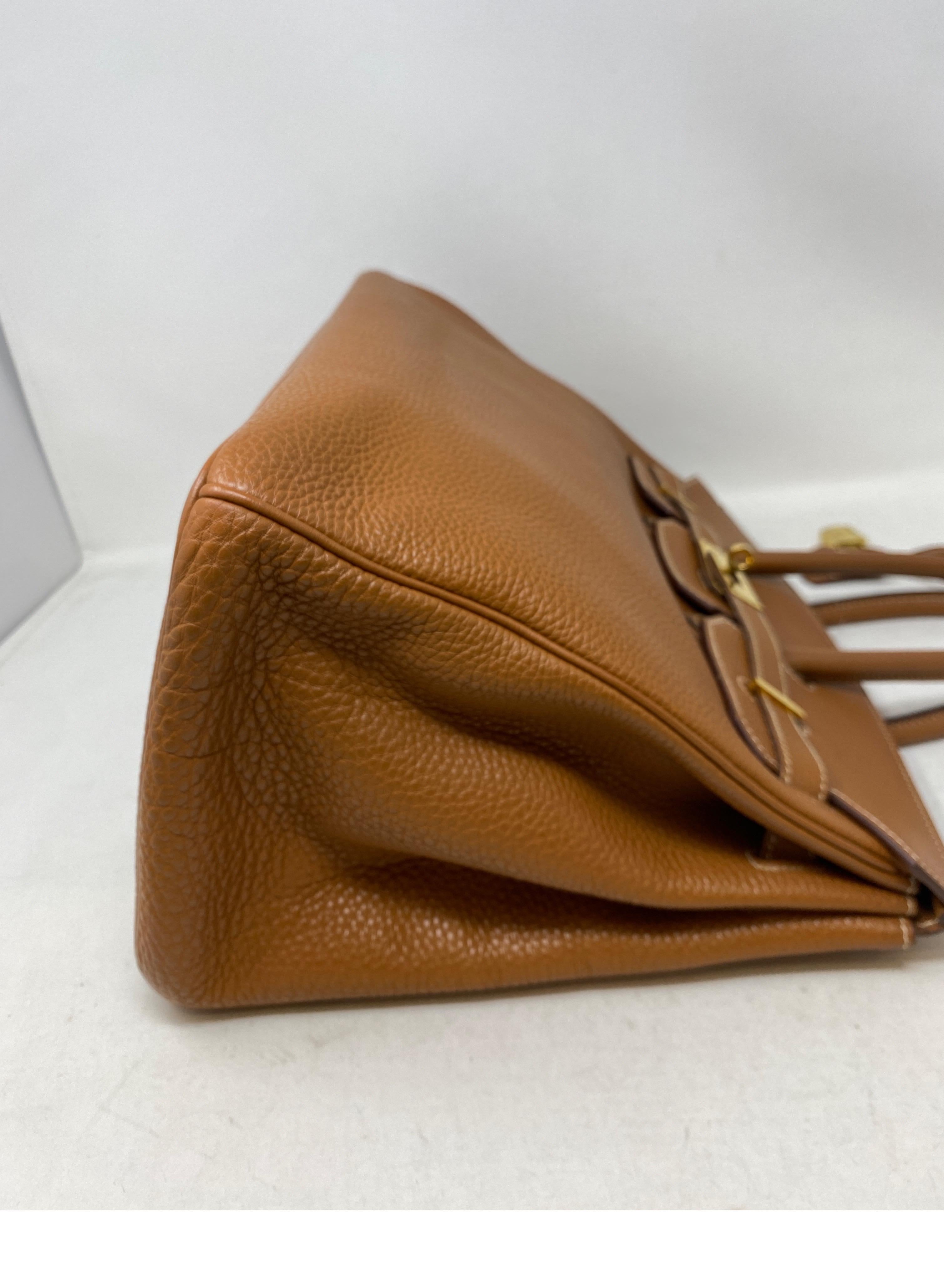 Brown Hermes Birkin 30 Gold Bag
