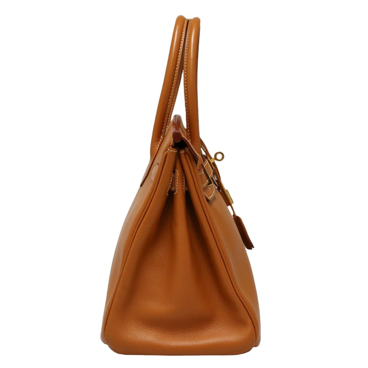 Marrone Hermès Birkin 30 in pelle oro swift in vendita