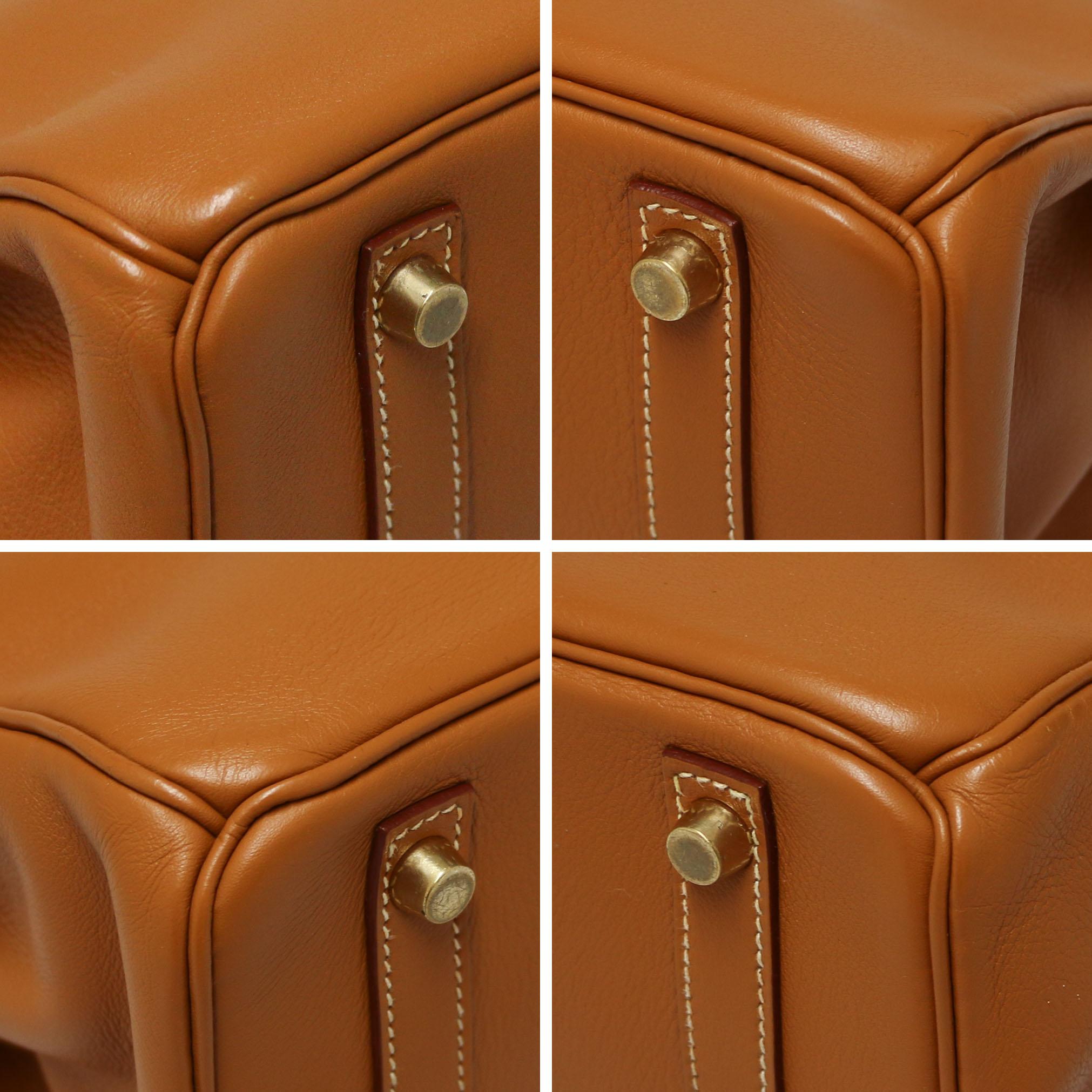 Hermès Birkin 30 in pelle oro swift in vendita 2