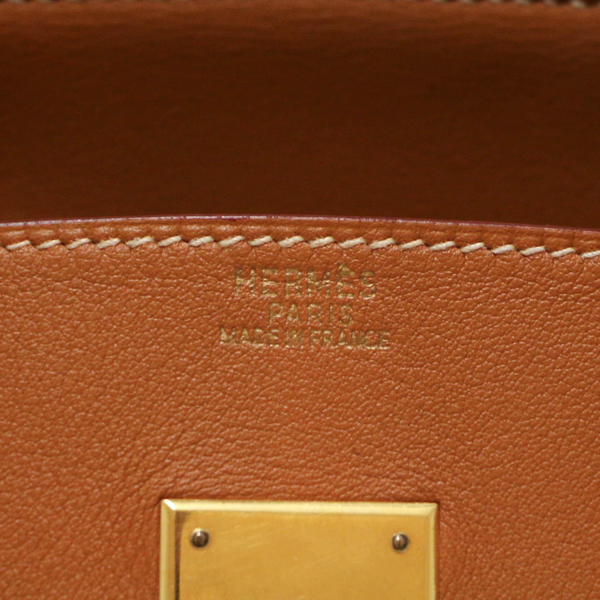 Hermès Birkin 30 in pelle oro swift in vendita 4