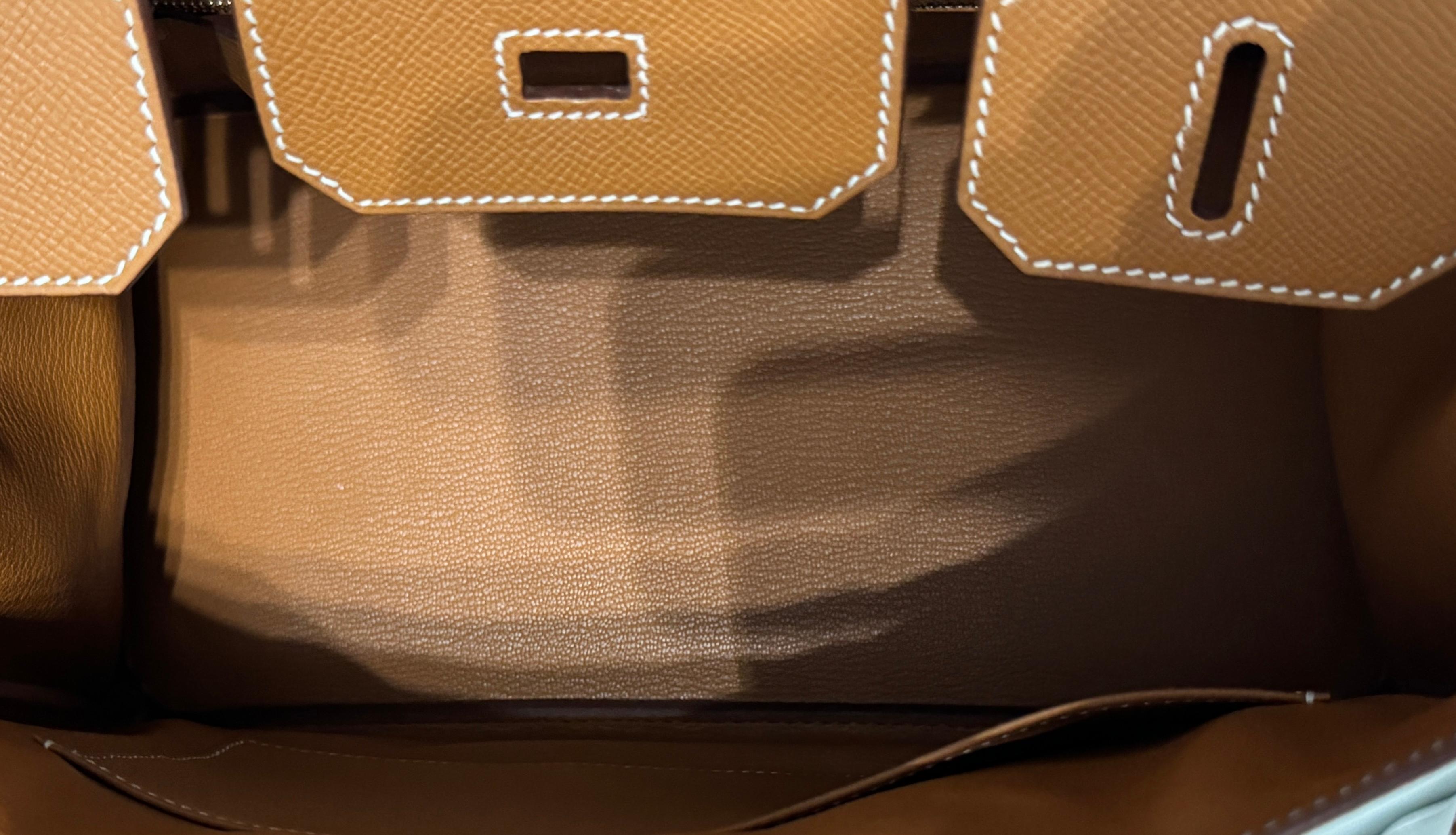 Hermes Birkin 30 Oro Camel Tan Epsom Cuero Herrajes de Oro RARO 4
