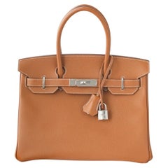 Hermès Birkin 30 Gold Epsom mit Palladiumbeschlägen