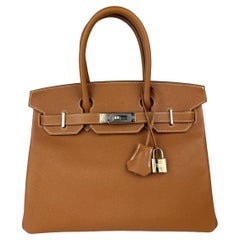 Hermes Birkin 30 Gold Tan Camel Epsom Leather Palladium Hardware