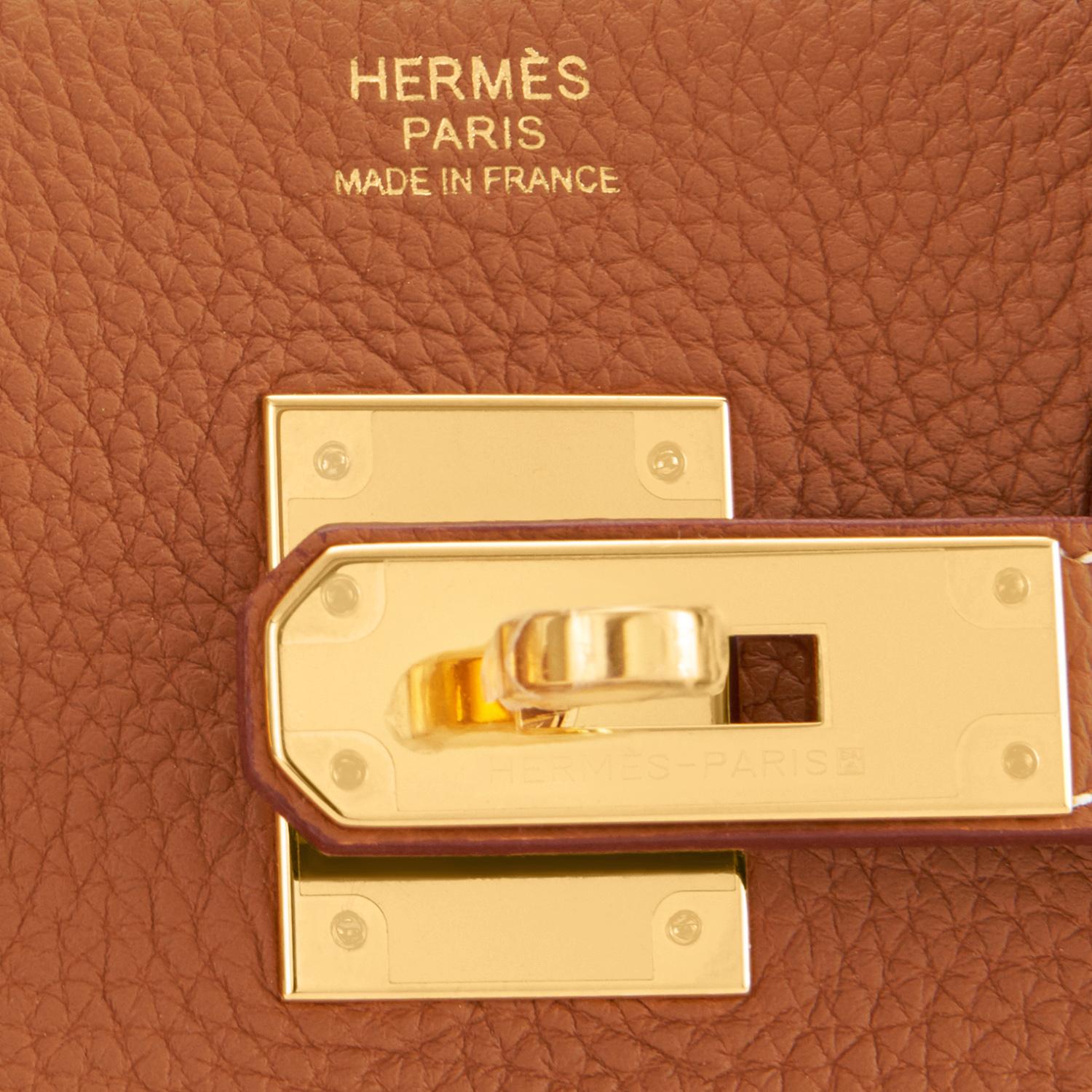 Hermes Birkin 30 Oro Tan Togo Borsa con Hardware Oro con Timbro, 2024 in vendita 6