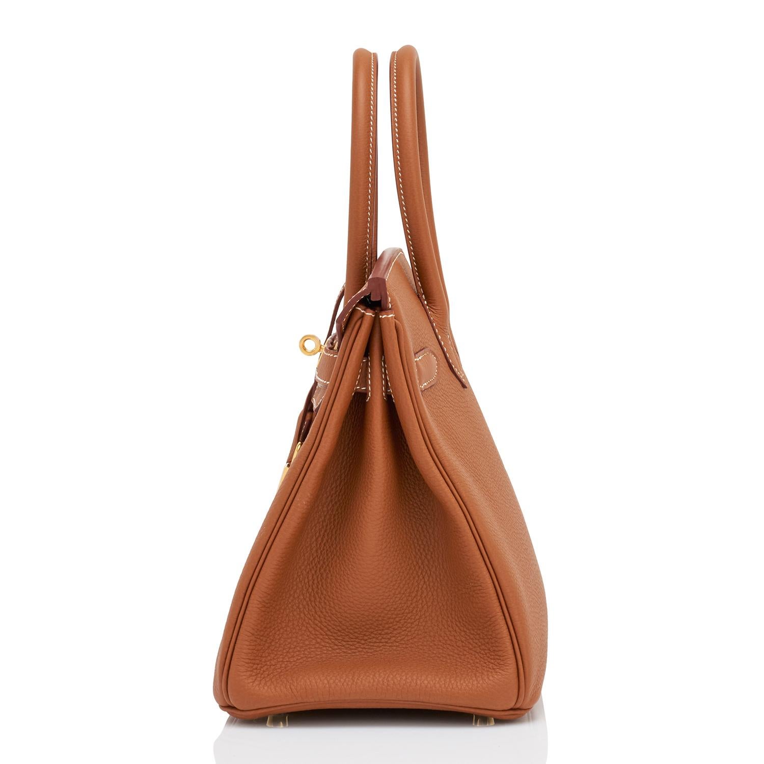 da uomo o donna Hermes Birkin 30 Oro Tan Togo Borsa con Hardware Oro con Timbro, 2024 in vendita