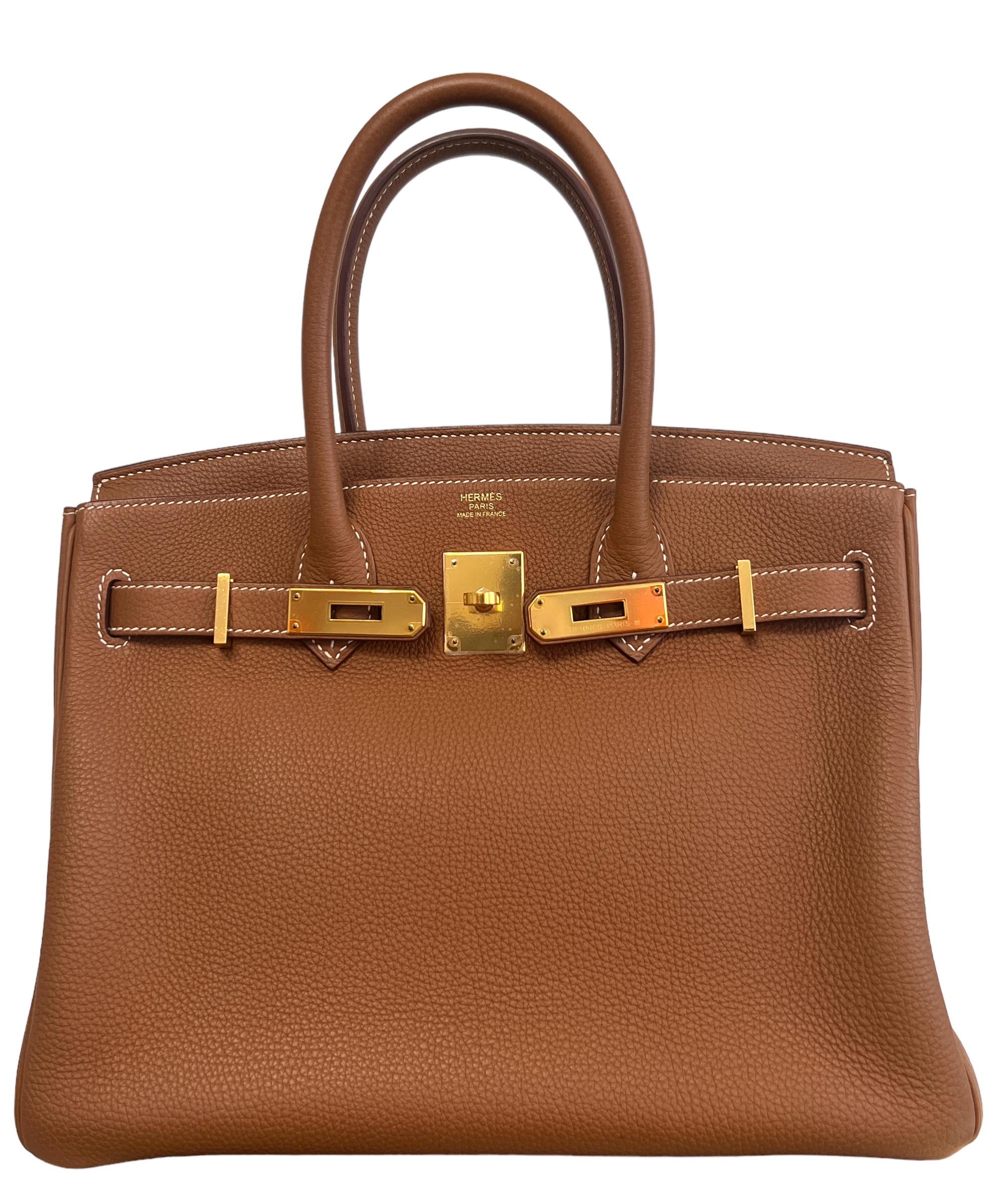 Hermes Birkin 30 Gold Tan Togo Leather Gold Hardware In Excellent Condition In Miami, FL