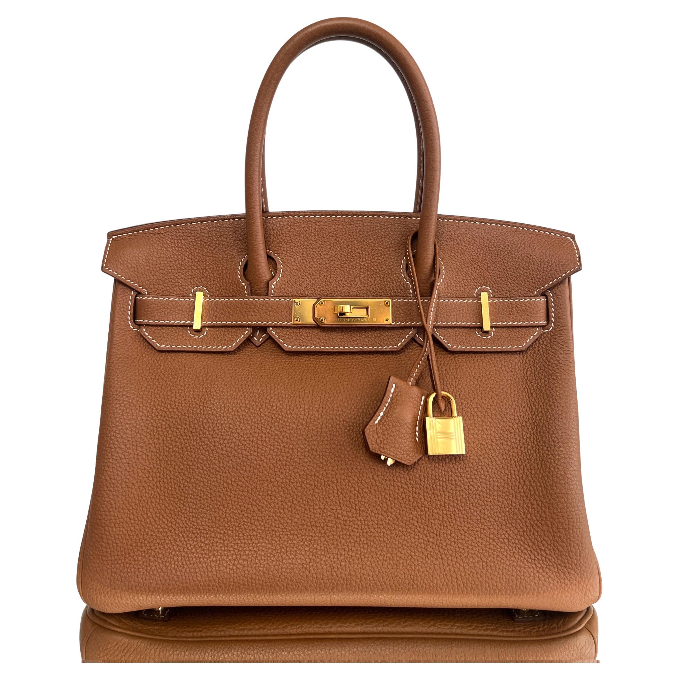 Hermes Birkin 30 Bag Gris Mouette Gold Hardware Togo Leather