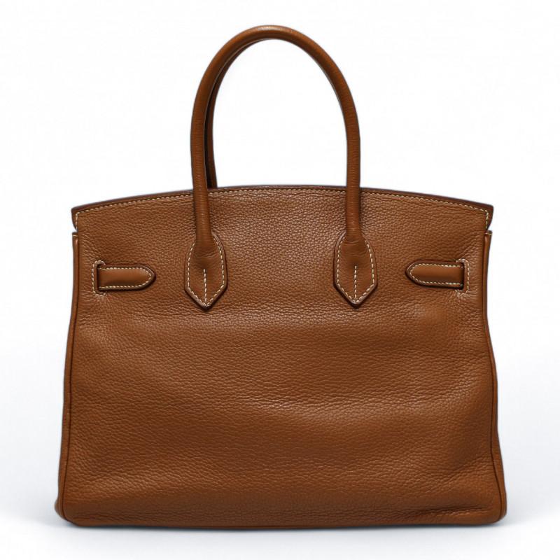 Brown Hermes Birkin 30 Gold Taurillon Leather For Sale