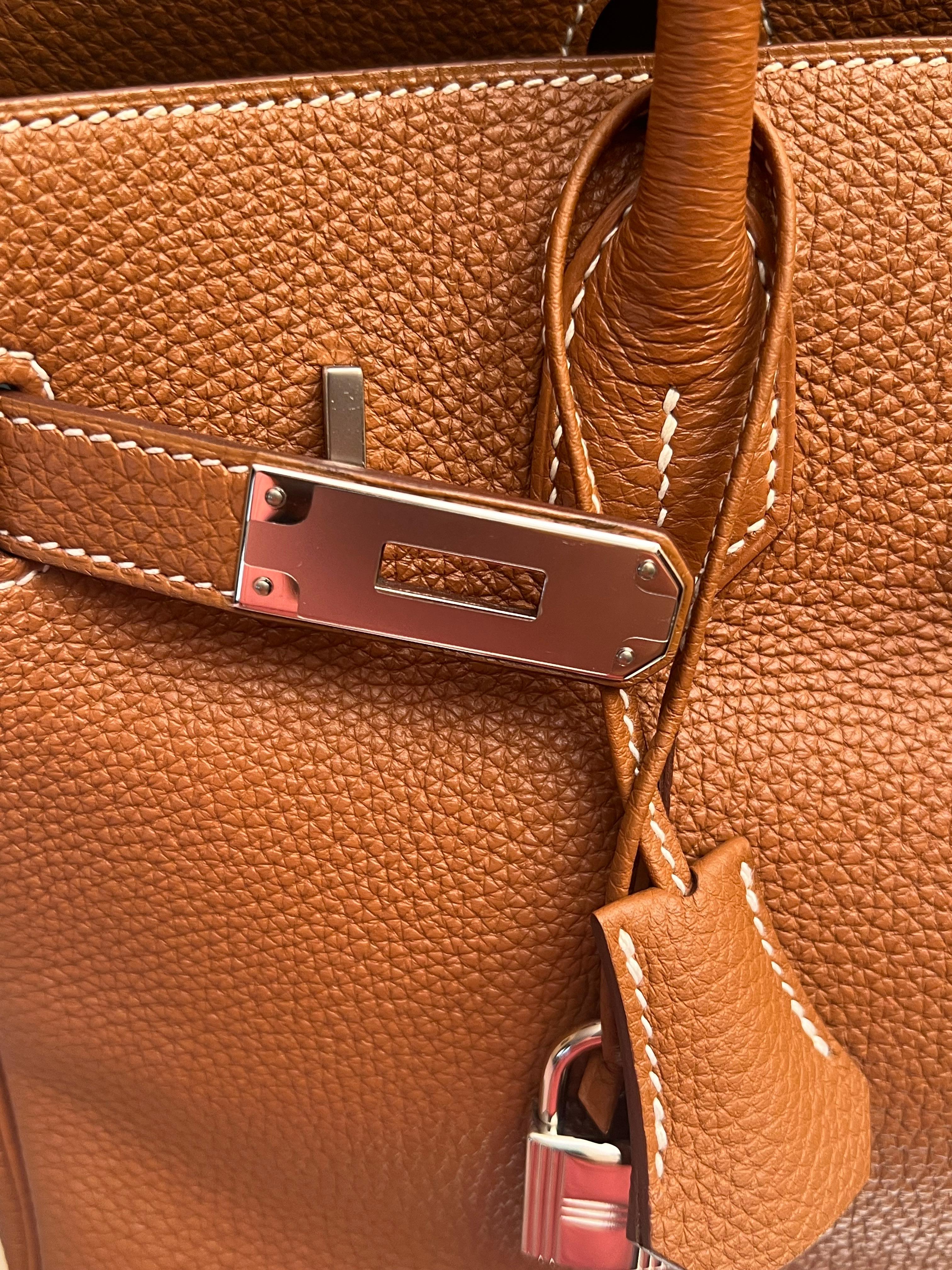 Marron Hermes Birkin 30 Gold togo bag avec PHW en vente