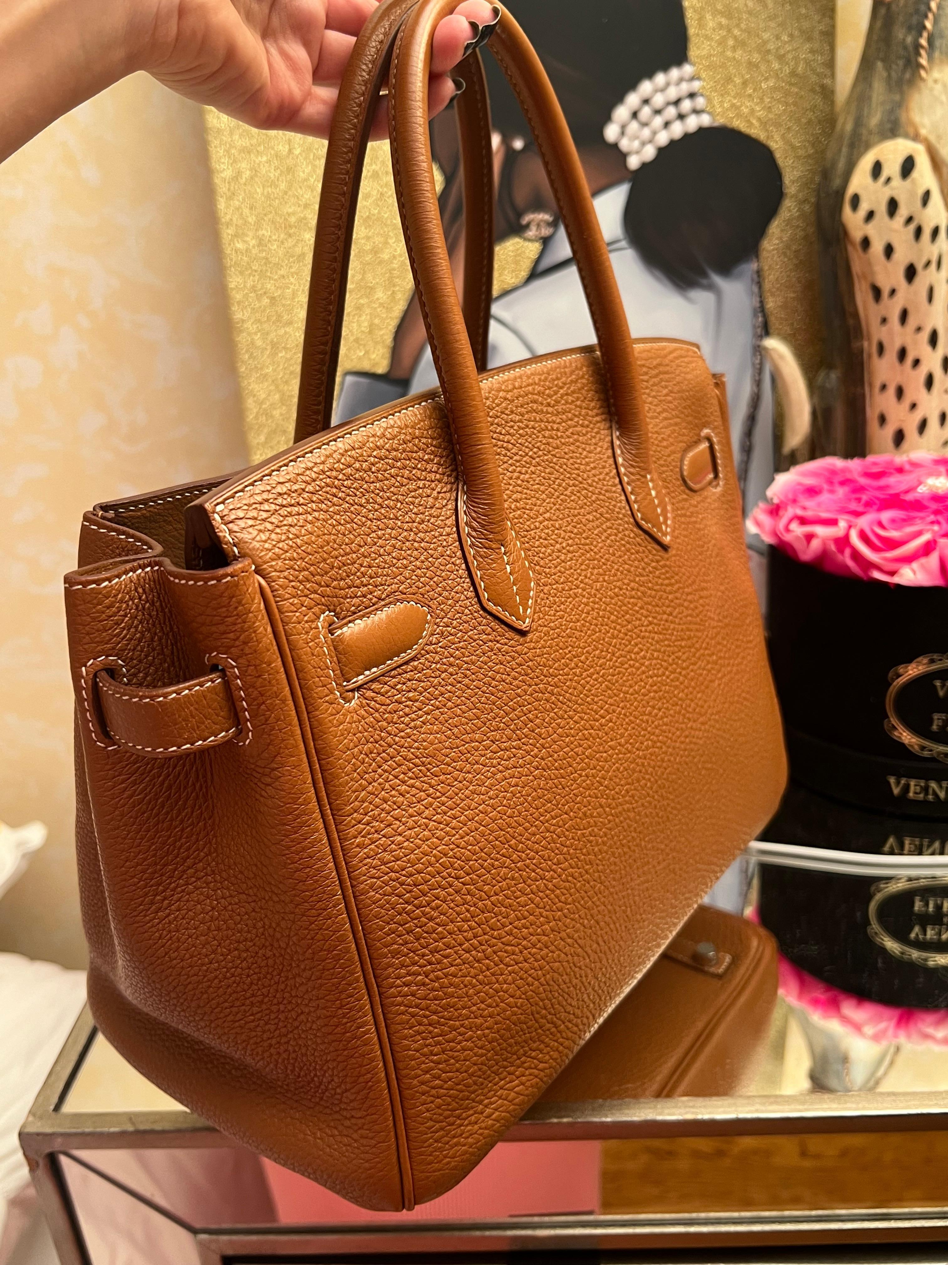Hermes Birkin 30 Gold togo bag avec PHW en vente 3