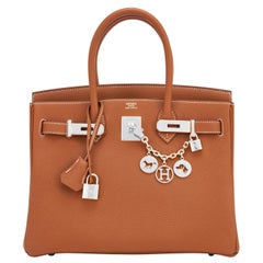 Hermes Birkin 30 Gold Togo Tan Palladium Bag Coveted U Stamp, 2022