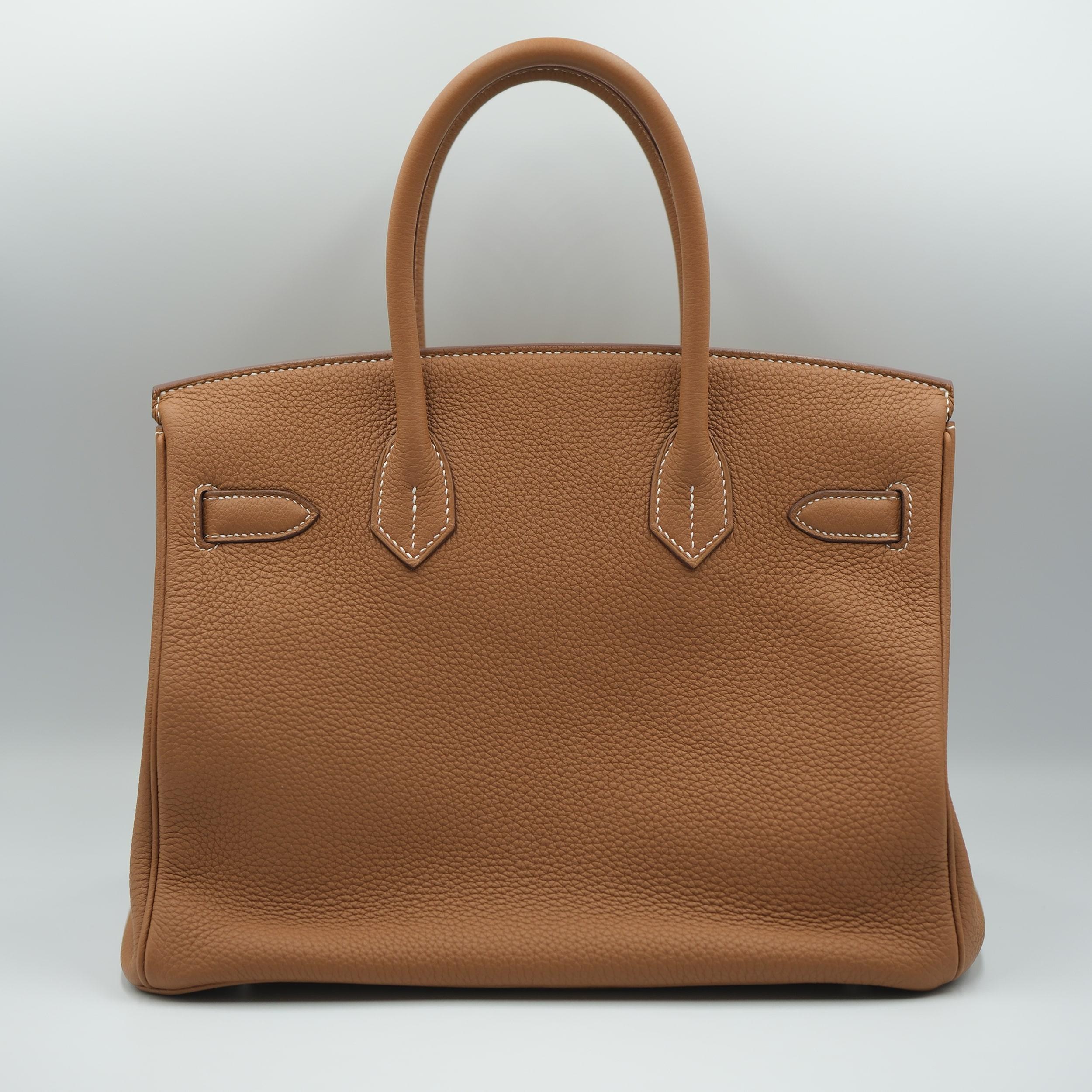Hermes Birkin 30 Gold Togo, avec accessoires en palladium en vente 1