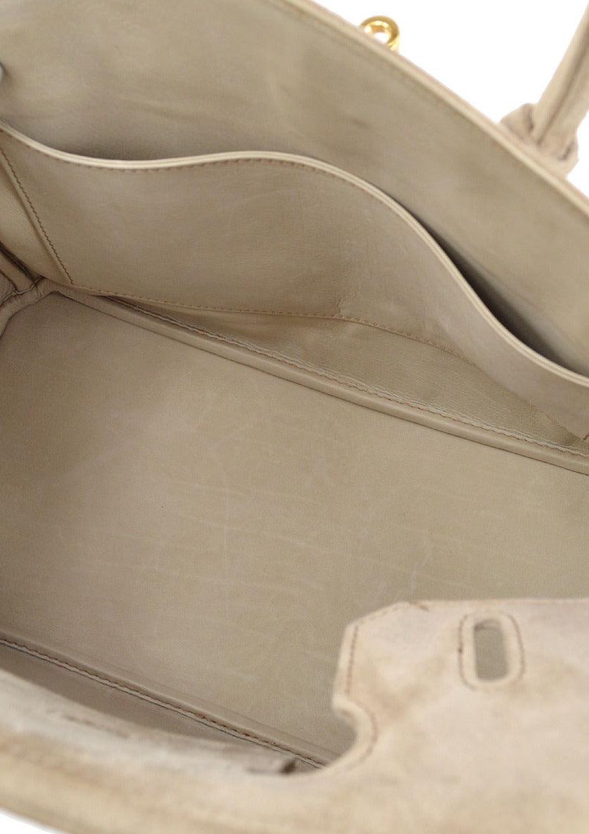 Women's HERMES Birkin 30 Gray Doblis Suede Gold Hardware Top Handle Satchel Tote Bag