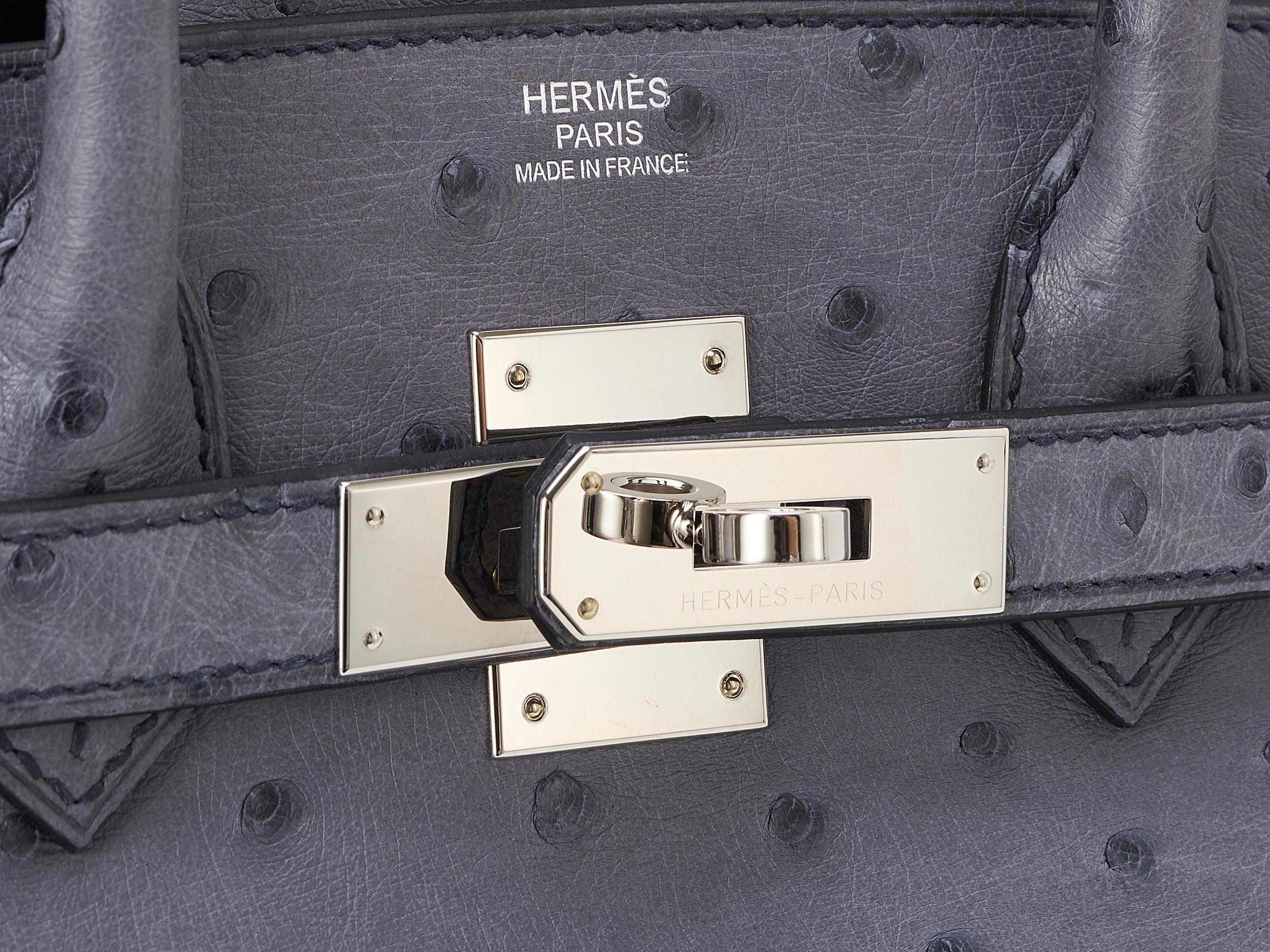 Hermès Birkin 30 Gris Agathe Ostrich Palladium Hardware For Sale 1