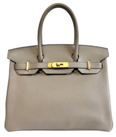 Hermes Birkin 30 Gris Asphalt Gray Novillo Leder Gold Hardware 2020