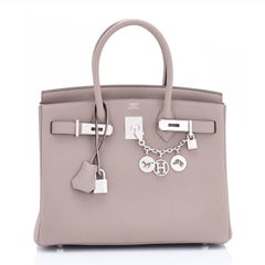 Hermes Birkin 30 Gris Asphalte Dove Grey Togo Palladium Hardware Birkin Bag