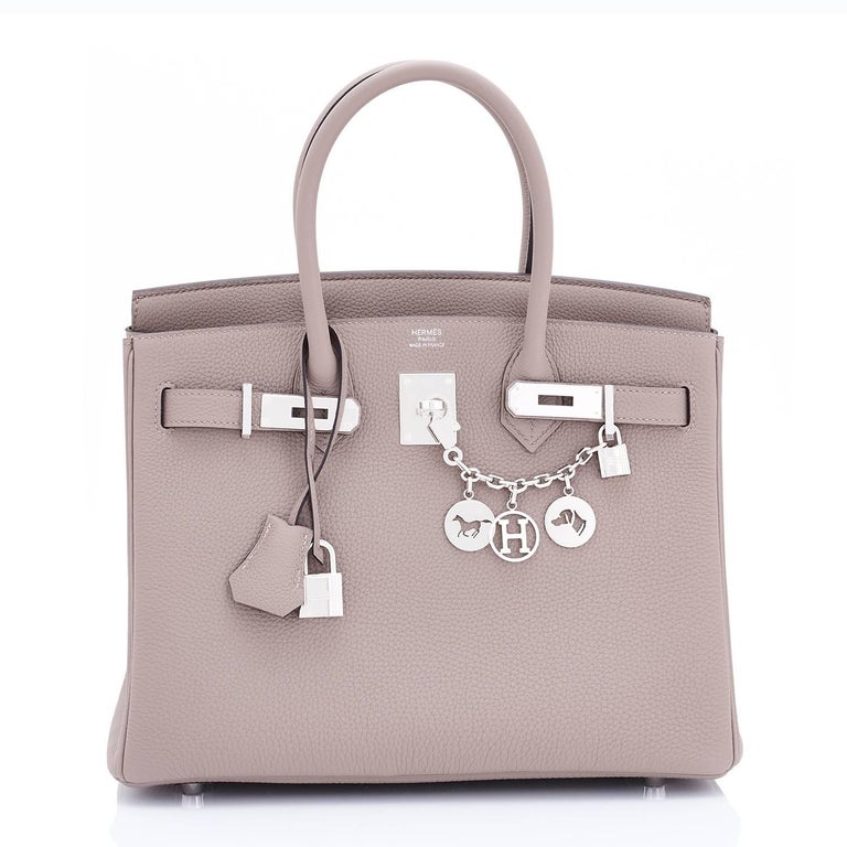 Hermes Birkin 30 Gris Asphalte Dove Grey Togo Palladium Hardware Birkin