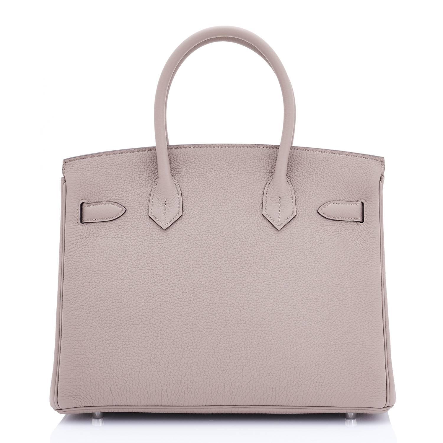 Hermes Birkin 30 Gris Asphalte Dove Grey Togo Palladium Hardware Birkin Bag In New Condition In New York, NY