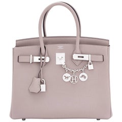 Hermes Birkin 30 Gris Asphalte Dove Grey Togo Palladium Hardware Birkin Bag