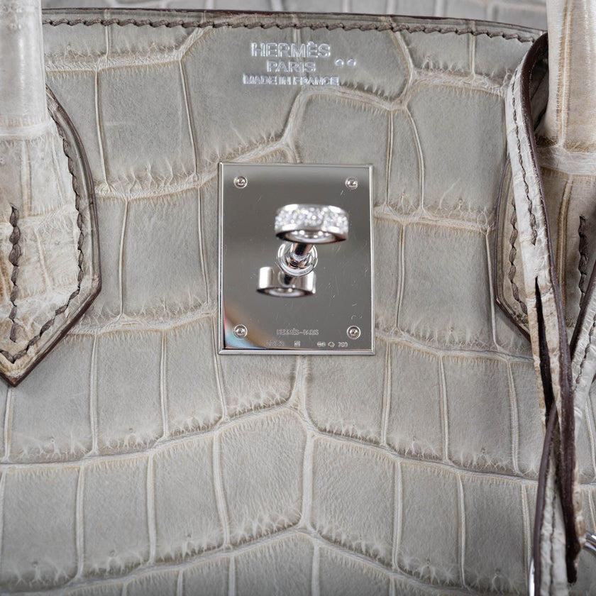Hermès Birkin 30 Gris Cendre Himalaya Niloticus Crocodile Bag 3
