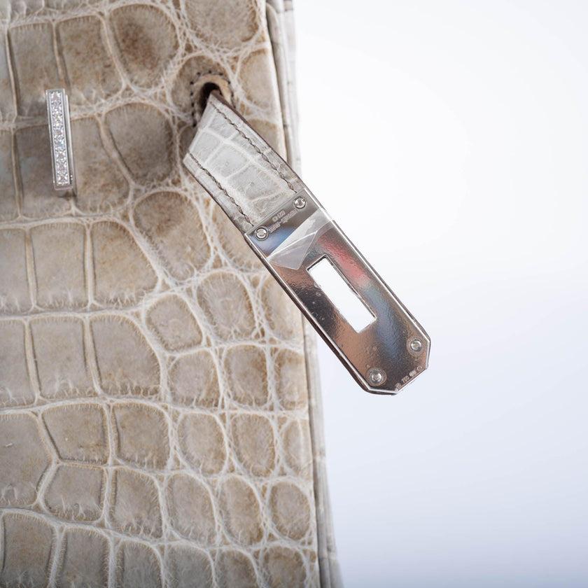 Hermès Birkin 30 Gris Cendre Himalaya Niloticus Crocodile Bag 5