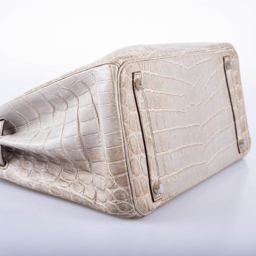 Hermès Birkin 30 Gris Cendre Himalaya Niloticus Crocodile Bag 6