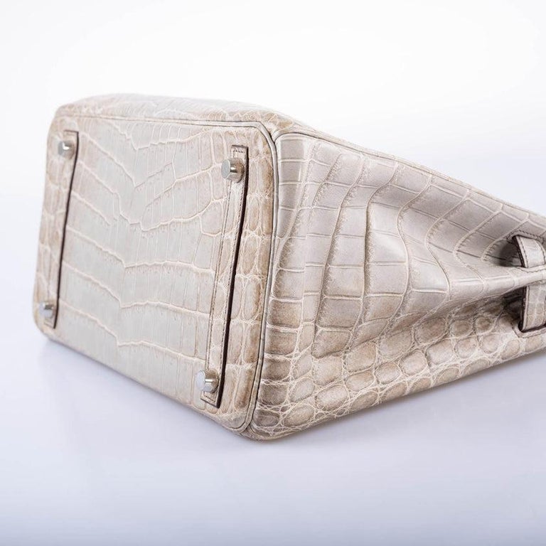 Hermes 30cm Matte Gris Cendre Himalayan Nilo Crocodile Birkin Bag, Lot  #58054