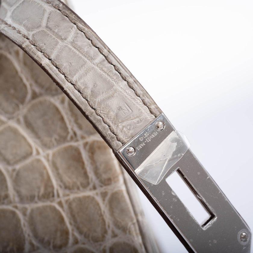 Hermès Birkin 30 Gris Cendre Himalaya Niloticus Crocodile Bag 8