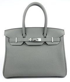 Hermès Birkin 30 Gris Mouette Grau Togo Leder Palladium Hardware