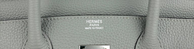 Hermes Gris Mouette Birkin 25cm Togo Palladium Hardware - Chicjoy