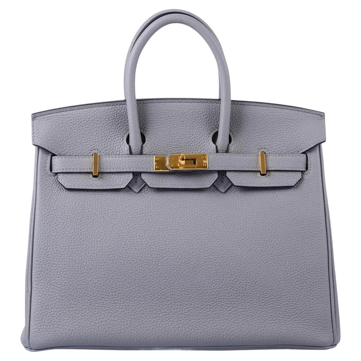 Hermès Birkin 30 Gris Mouette Togo Leather Gold Hardware Handbag With Stickers