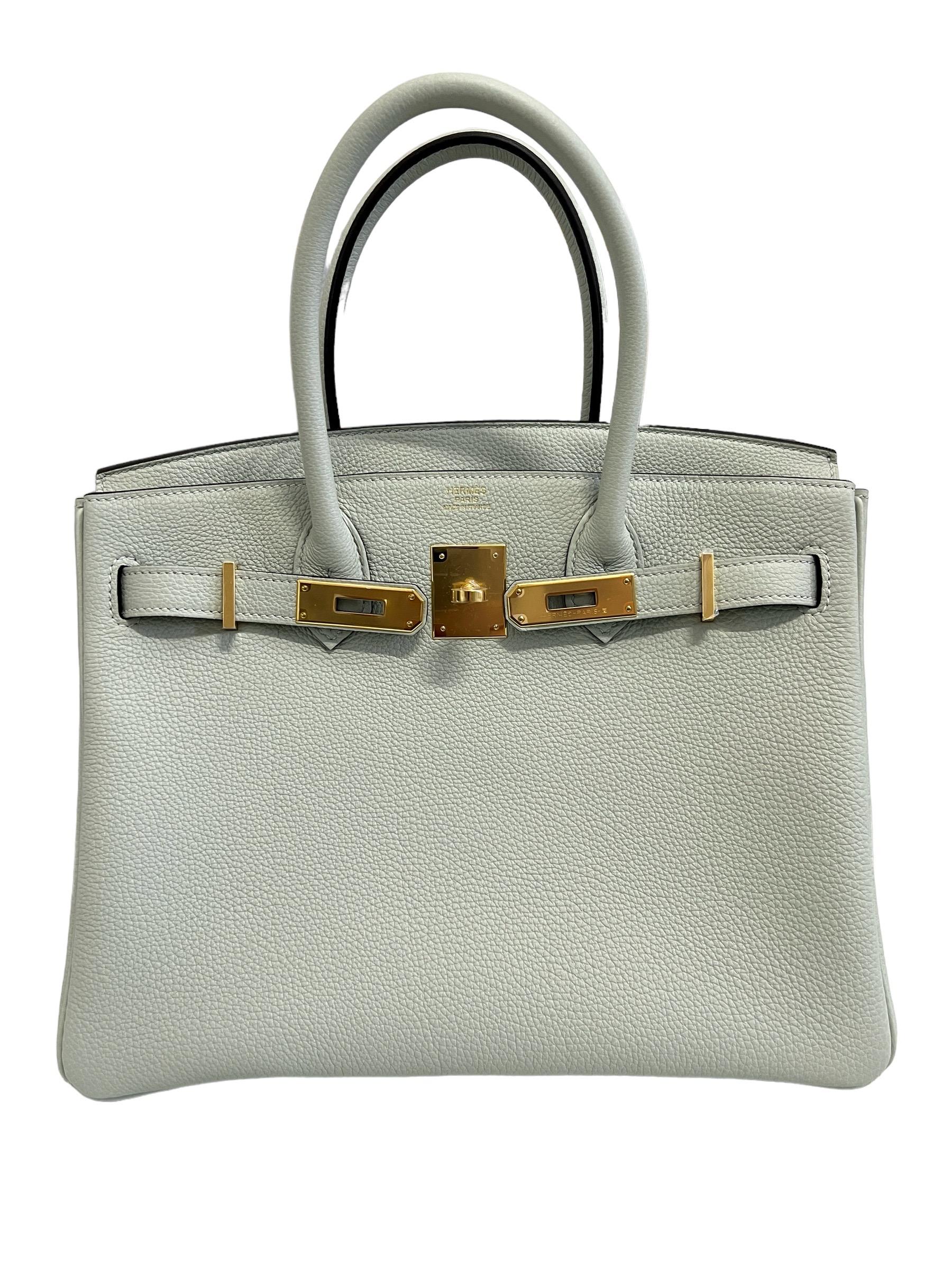 Hermès - Sac Birkin 30 gris Neve cuir Togo finitions métalliques dorées, état neuf 2023 Neuf à Miami, FL